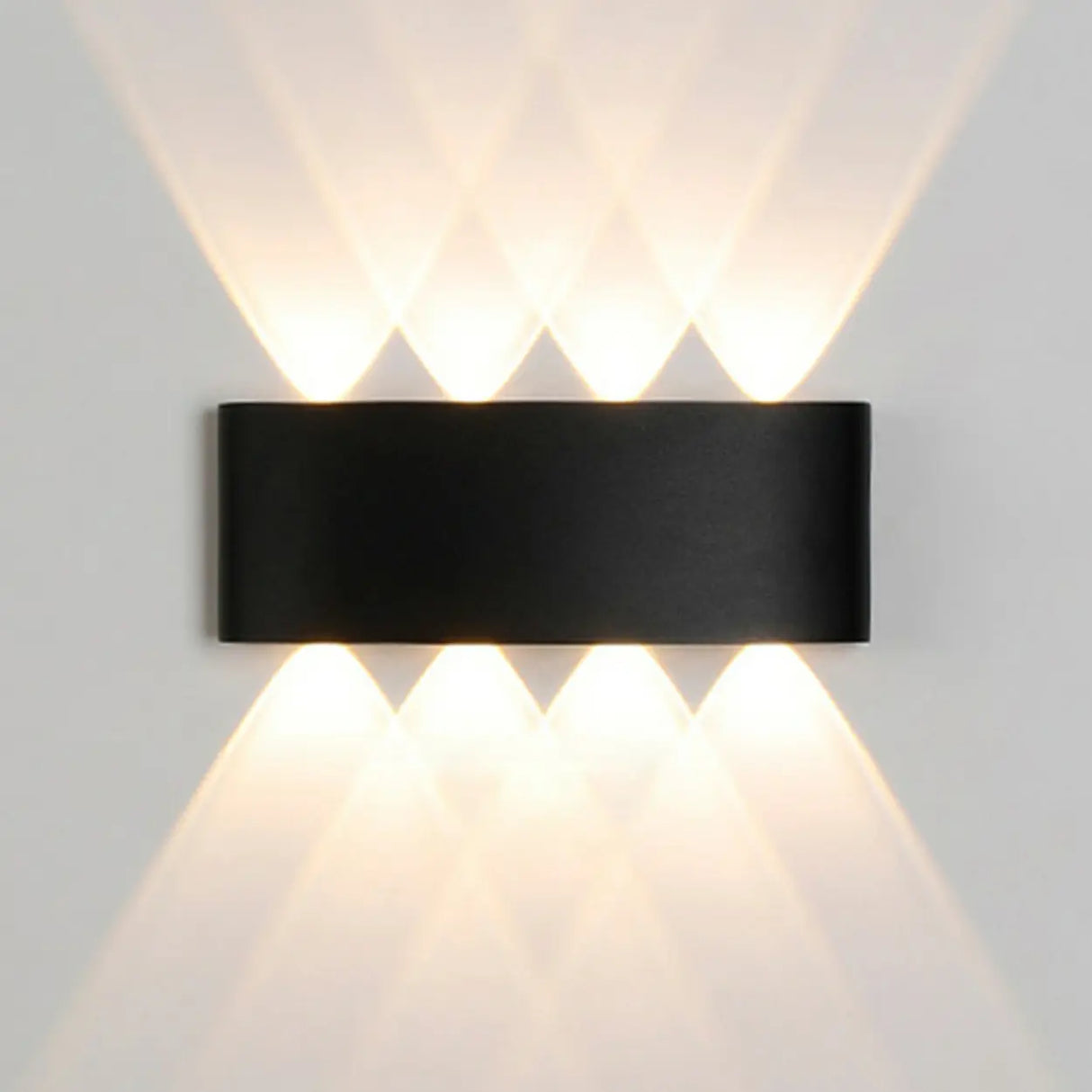 Simple Black Geometric External LED Metal Wall Lamp Image - 9