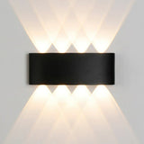 Simple Black Geometric External LED Metal Wall Lamp Image - 9