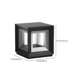 Simple Black Geometric Metal Frame Outdoor Table Lamp Image - 17