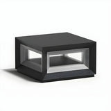 Simple Black Geometric Metal Frame Outdoor Table Lamp Image - 3