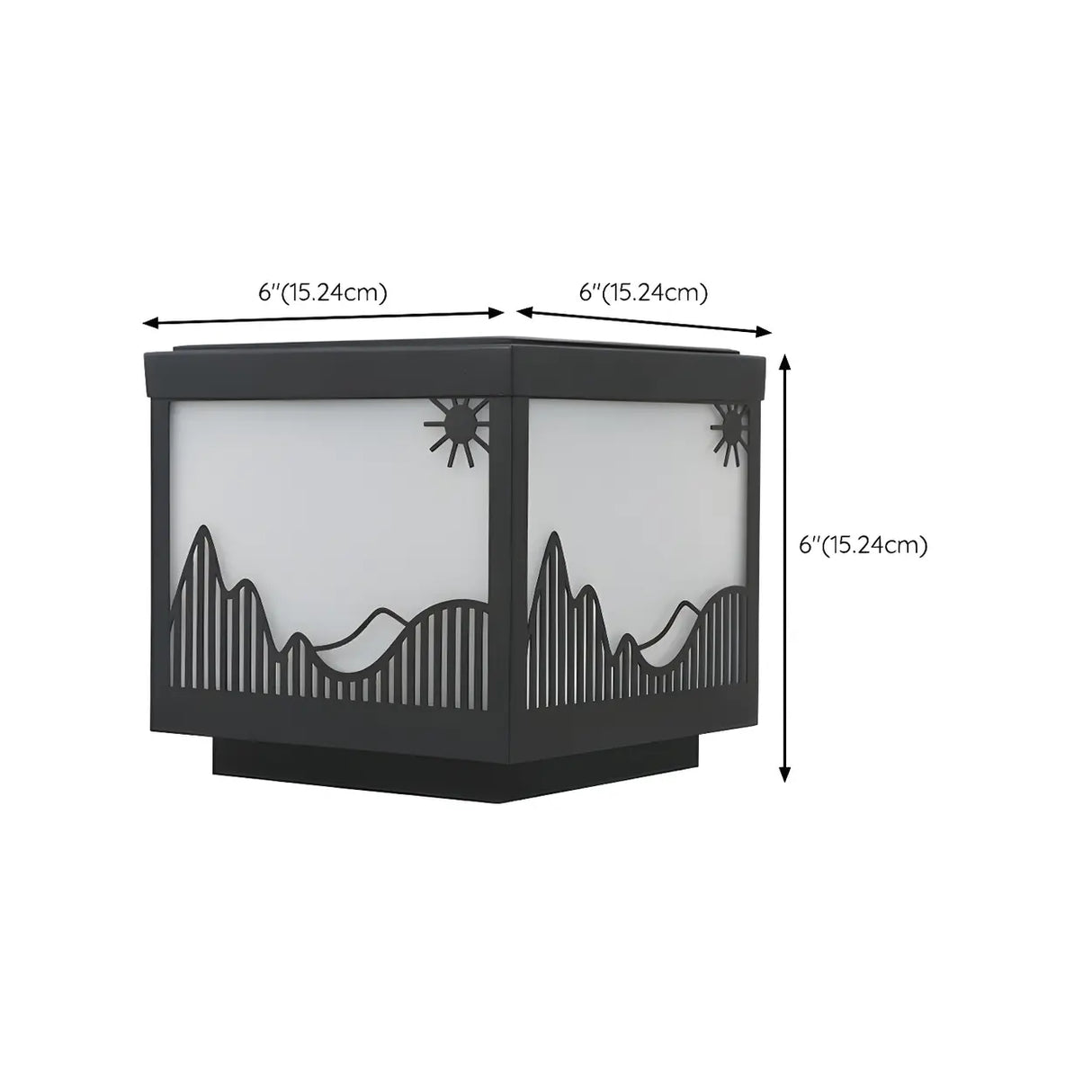 Simple Black Hill Pattern Solar Outdoor Post Light 