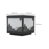 Simple Black Hill Pattern Solar Outdoor Post Light #size