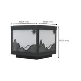 Simple Black Hill Pattern Solar Outdoor Post Light Image - 18