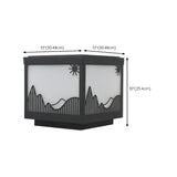 Simple Black Hill Pattern Solar Outdoor Post Light Image - 19