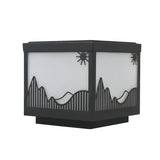 Simple Black Hill Pattern Solar Outdoor Post Light Image - 6