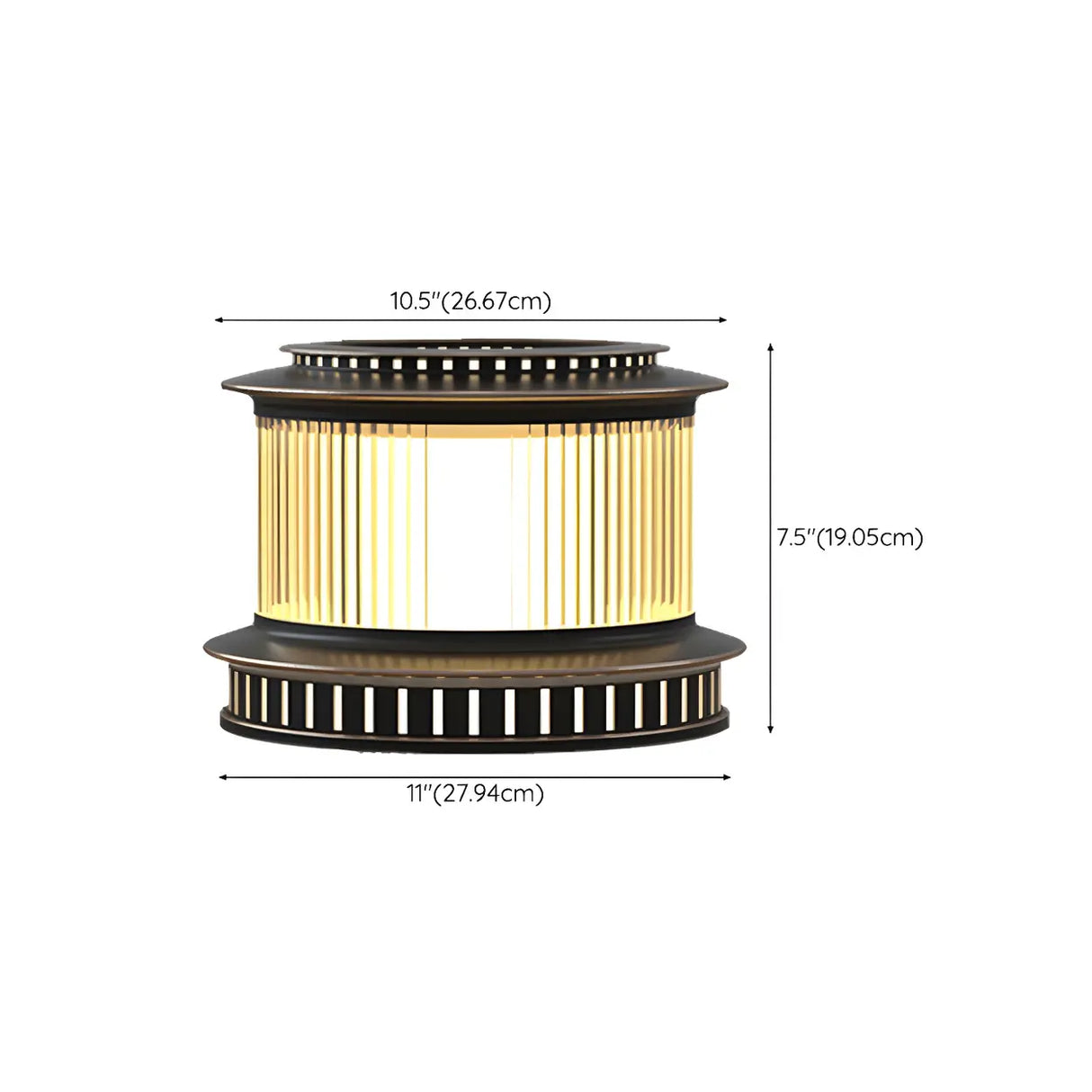 Simple Black LED Cylindrical Metal Outdoor Post Lamp Image - 13