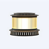 Simple Black LED Cylindrical Metal Outdoor Post Lamp Image - 2