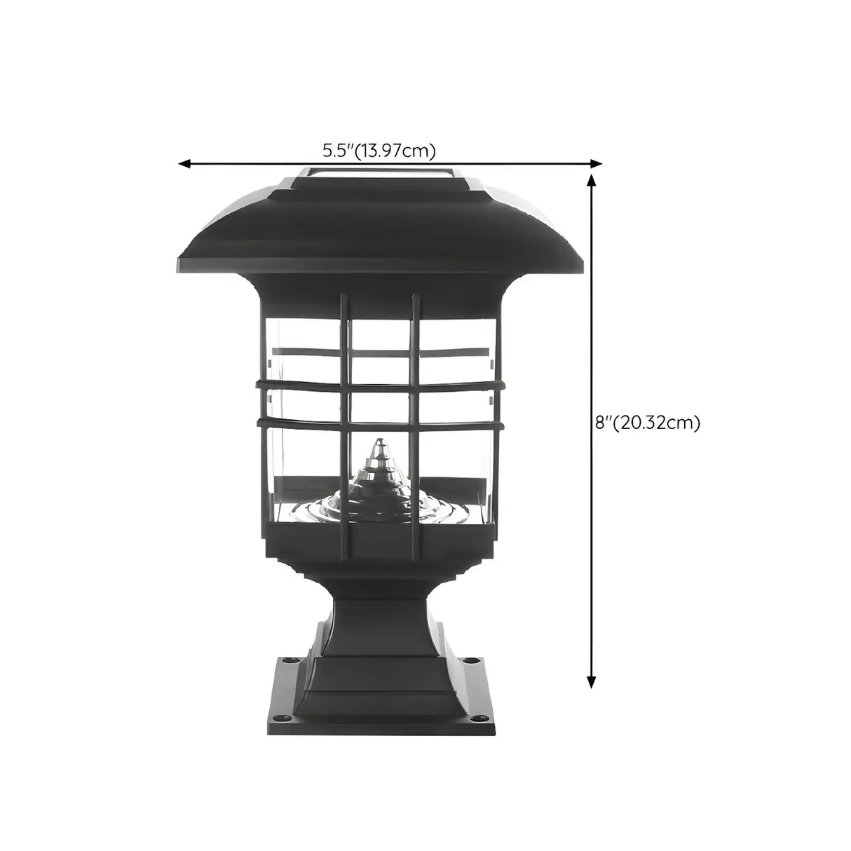 Simple Black LED Garden Pathway Lantern Table Lamp 