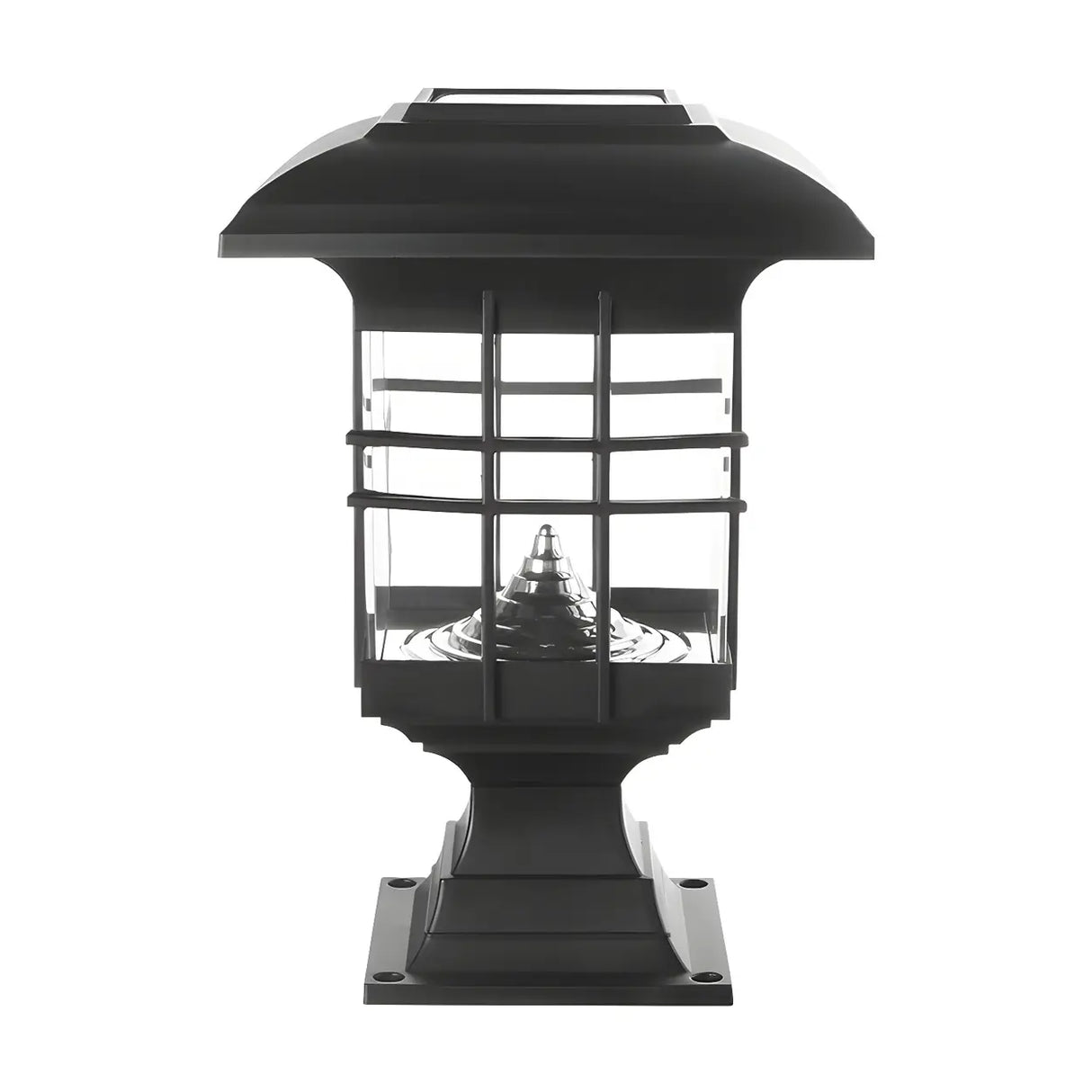 Simple Black LED Garden Pathway Lantern Table Lamp Image - 5