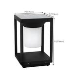 Simple Black LED Square Metal Outdoor Post Table Lamp #size