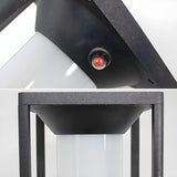 Simple Black LED Square Metal Outdoor Post Table Lamp Image - 4