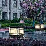 Simple Black Line Decorative Square Metal Outdoor Lamp Image - 10