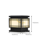 Simple Black Line Decorative Square Metal Outdoor Lamp #size