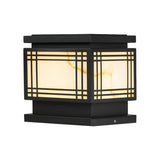 Simple Black Line Decorative Square Metal Outdoor Lamp Image - 5