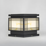 Simple Black Line Decorative Square Metal Outdoor Lamp Image - 6