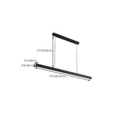 Simple Black Linear Adjustable Island Pendant Light #size