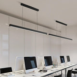 Simple Black Linear Adjustable Island Pendant Light Image - 3