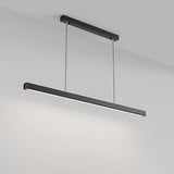 Simple Black Linear Adjustable Island Pendant Light Image - 6