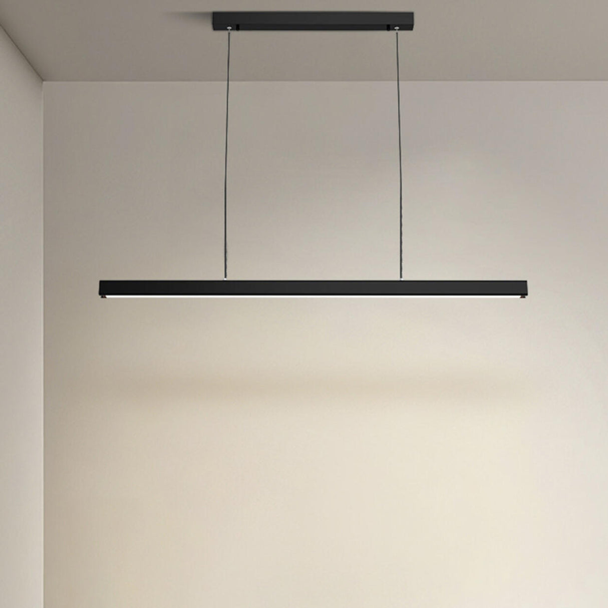 Simple Black Linear Adjustable Island Pendant Light Image - 7