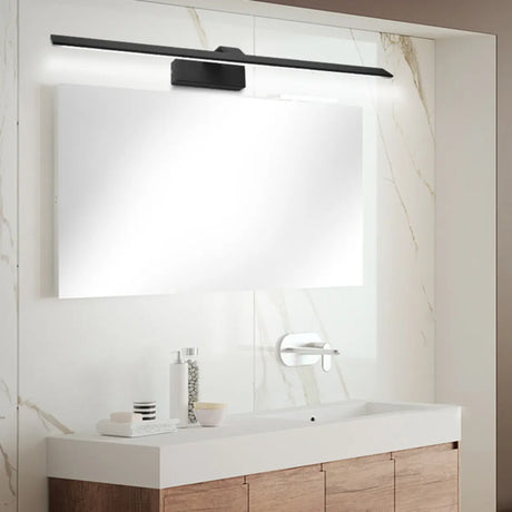 Simple Black Linear LED Bathroom Vanity Light Fixture Image - 1