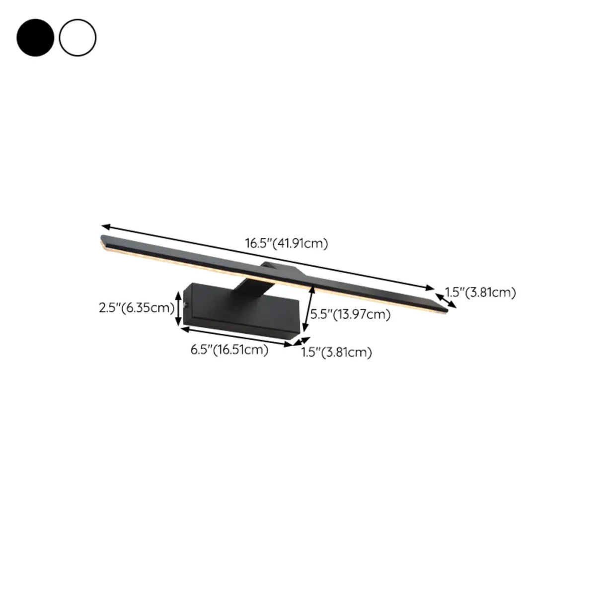 Simple Black Linear LED Bathroom Vanity Light Fixture 