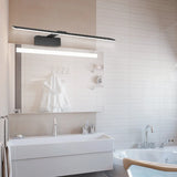 Simple Black Linear LED Bathroom Vanity Light Fixture Image - 4