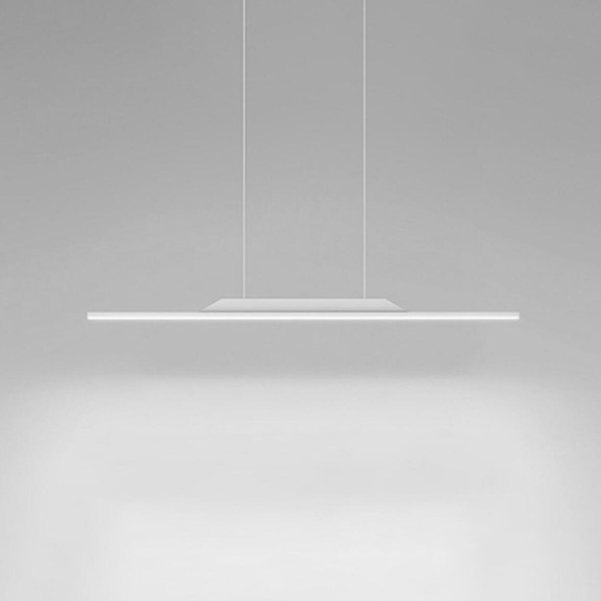 Simple Black Linear Metal LED Island Ceiling Light Image - 11