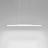 Simple Black Linear Metal LED Island Ceiling Light Image - 11