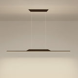 Simple Black Linear Metal LED Island Ceiling Light Image - 12