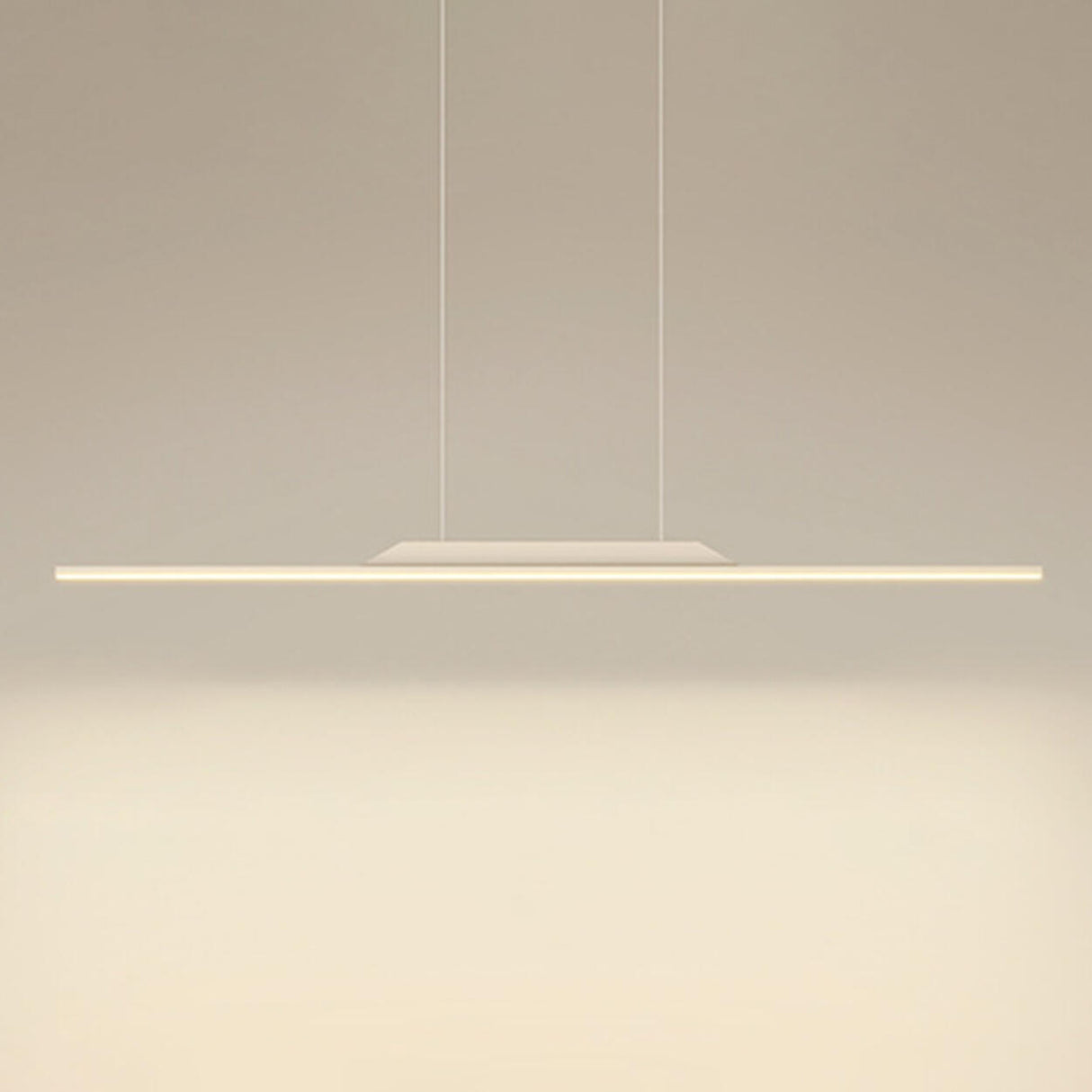 Simple Black Linear Metal LED Island Ceiling Light Image - 13