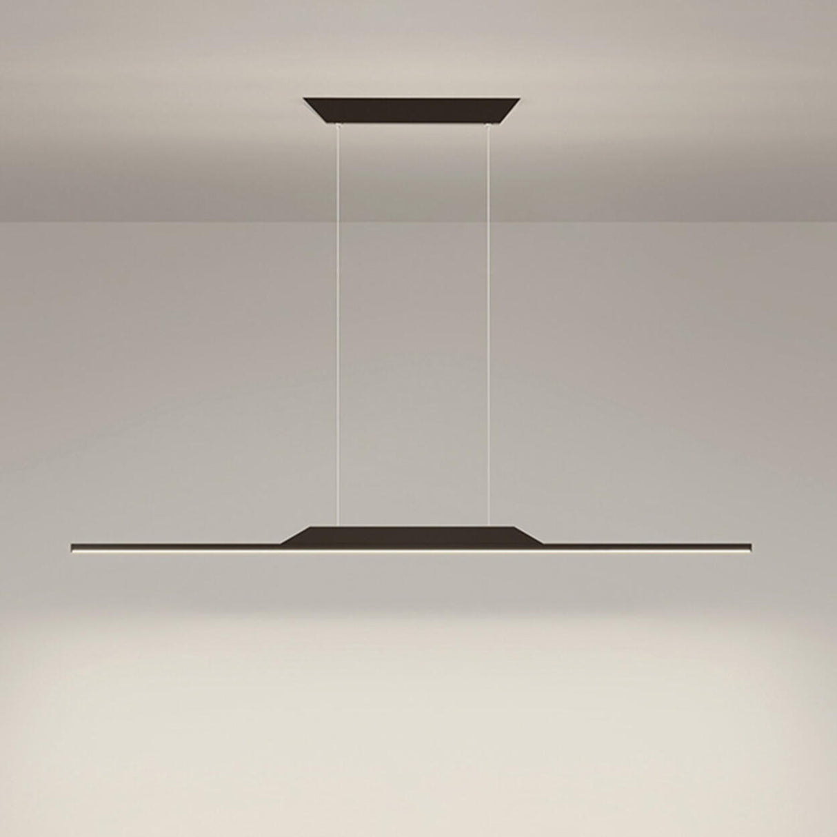 Simple Black Linear Metal LED Island Ceiling Light Image - 14