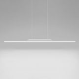 Simple Black Linear Metal LED Island Ceiling Light Image - 15