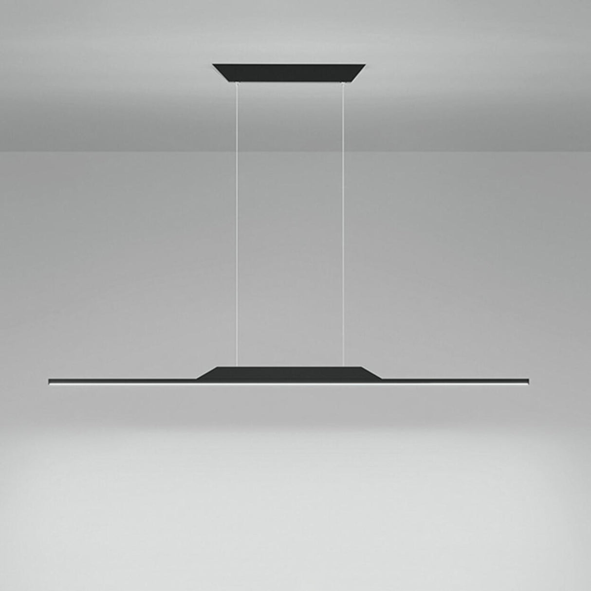 Simple Black Linear Metal LED Island Ceiling Light Image - 16