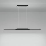 Simple Black Linear Metal LED Island Ceiling Light Image - 16