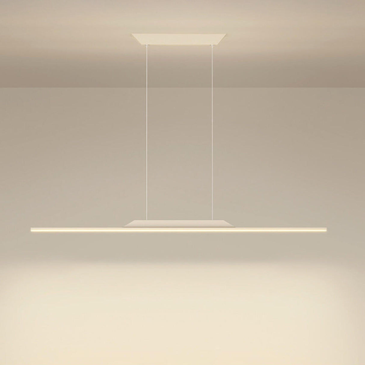 Simple Black Linear Metal LED Island Ceiling Light Image - 17