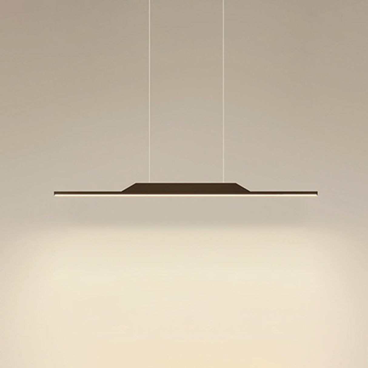 Simple Black Linear Metal LED Island Ceiling Light Image - 2