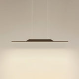 Simple Black Linear Metal LED Island Ceiling Light Image - 2