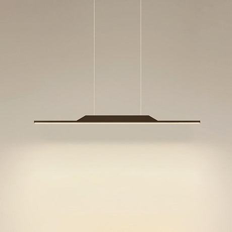 Simple Black Linear Metal LED Island Ceiling Light Image - 2