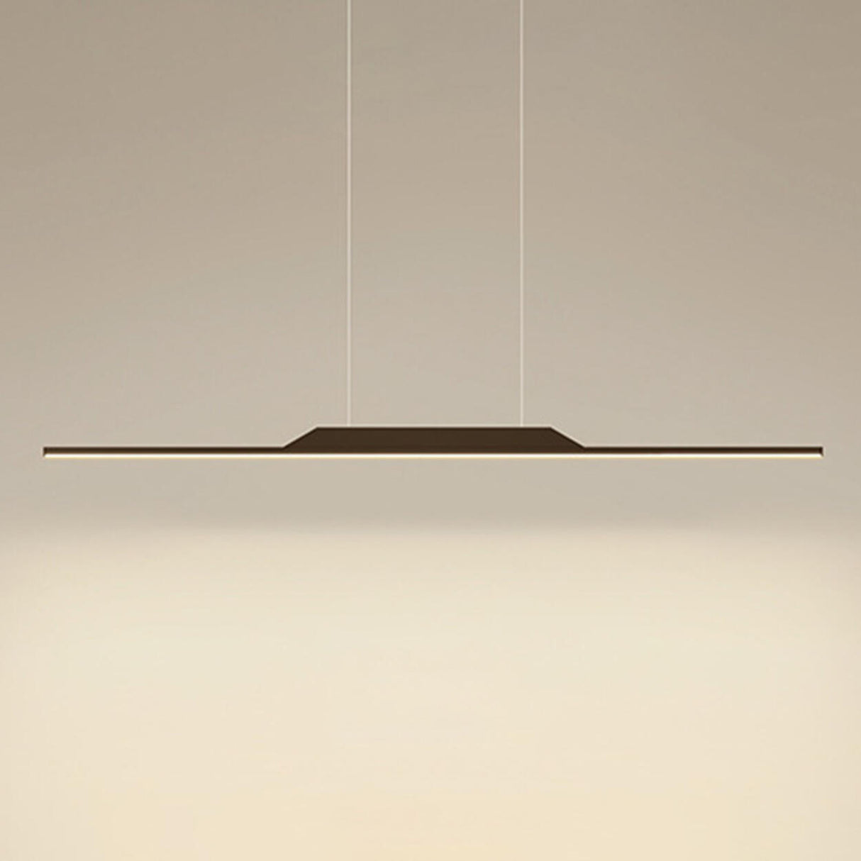 Simple Black Linear Metal LED Island Ceiling Light Image - 6