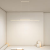 Simple Black Linear Metal LED Island Ceiling Light Image - 7