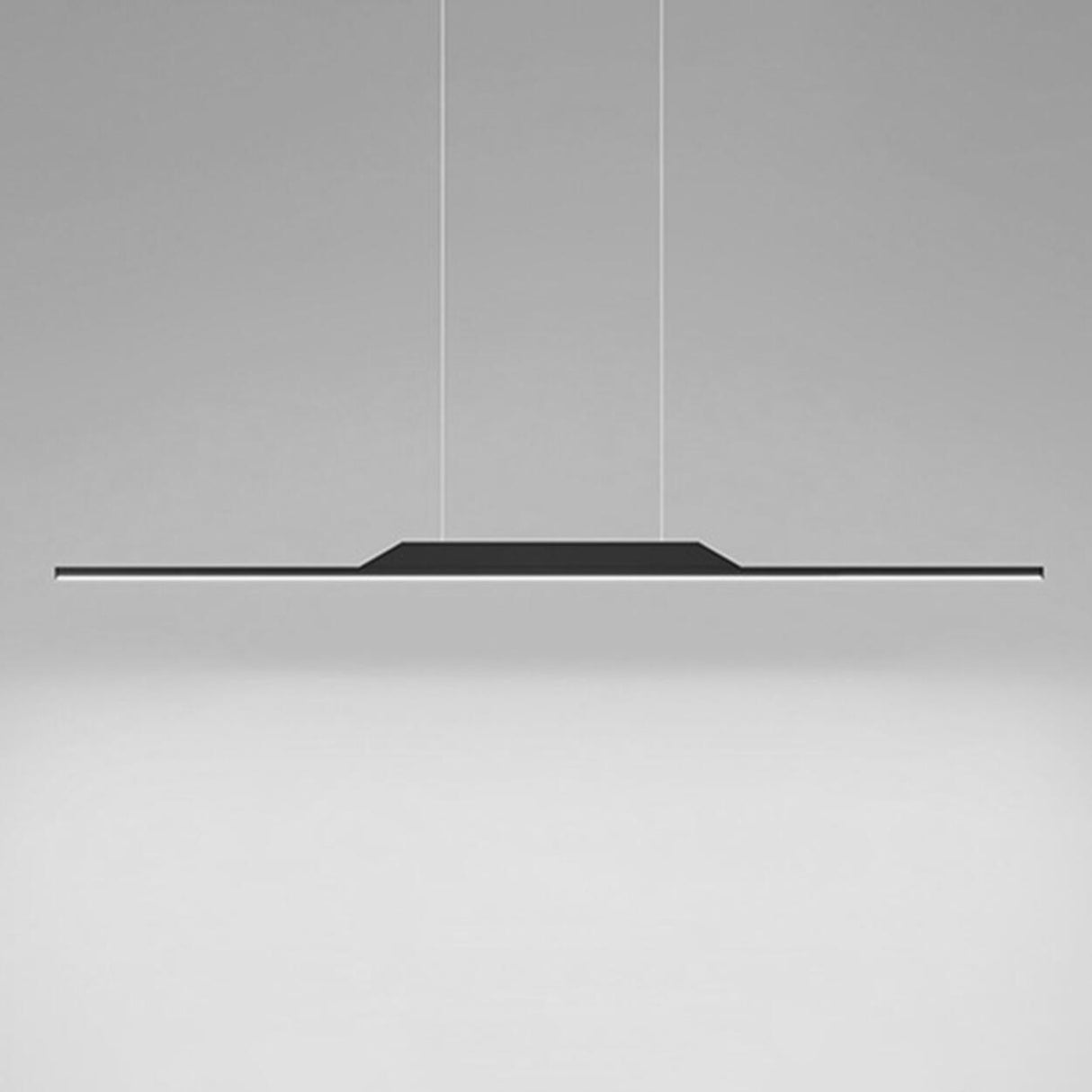 Simple Black Linear Metal LED Island Ceiling Light Image - 8