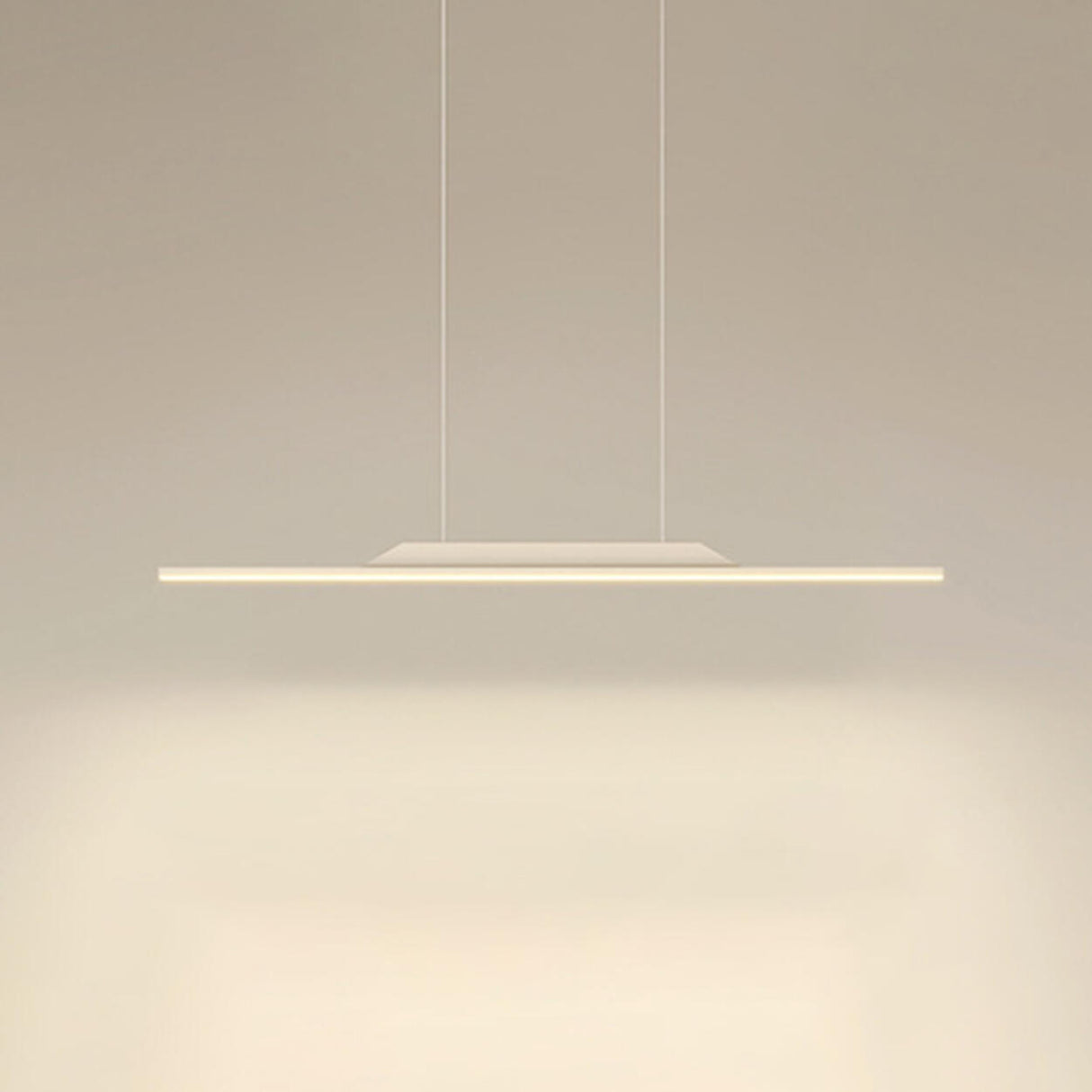 Simple Black Linear Metal LED Island Ceiling Light Image - 9