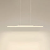 Simple Black Linear Metal LED Island Ceiling Light Image - 9