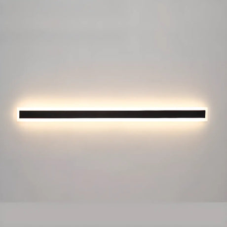 Simple Black Linear Metal Long Outdoor LED Wall Light Image - 2