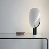 Simple Black Metal Base Leaf Shape Decor Table Lamp Image - 2