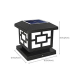 Simple Black Modern Solar-Powered Outdoor Post Lamp #size