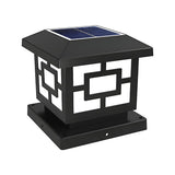 Simple Black Modern Solar-Powered Outdoor Post Lamp Image - 2