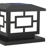 Simple Black Modern Solar-Powered Outdoor Post Lamp Image - 9