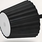 Simple Black Pleated Shade Square Base Metal Table Lamp Image - 10