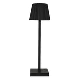 Simple Black Pleated Shade Square Base Metal Table Lamp Image - 5